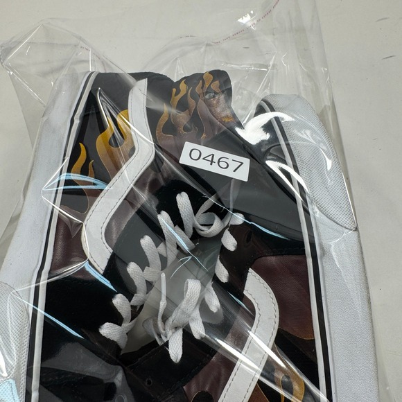 Vans Sk8-Hi Men's High Top Sneakers Black Flame Print Size 10 - Picture 11 of 11